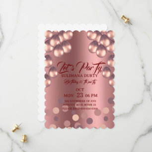 Modelo de Convite de Aniversário Rose Gold: Vamos
