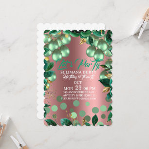 Modelo de Convite de Aniversário Rose Gold: Vamos