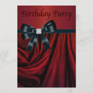 Modelo de convite de aniversário vermelho e preto
