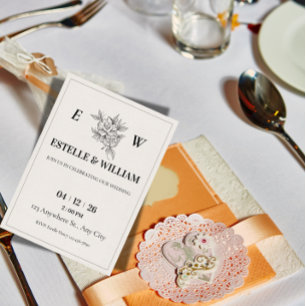 Modelo de Convite de Casamento Art Déco