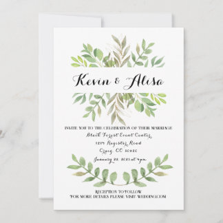 Modelo de Convite de Casamento Botânico