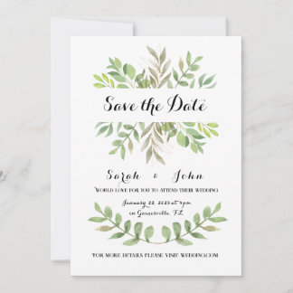 Modelo de Convite de Casamento Botânico