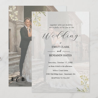 Modelo de Convite de Casamento Botânico Elegante