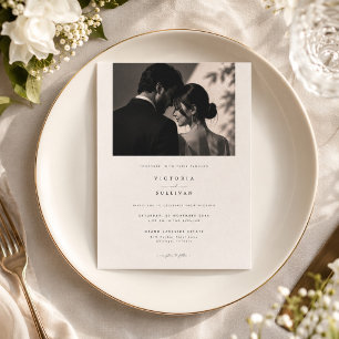 Modelo de convite de casamento com foto completa d