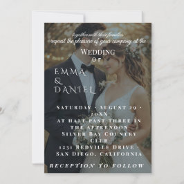 Modelo de convite de casamento com foto de casal m