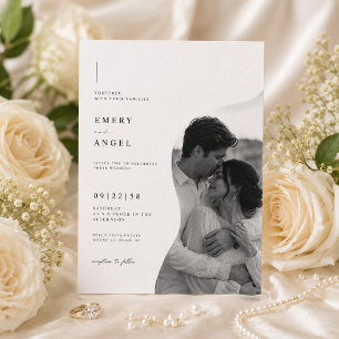 Modelo de Convite de Casamento com Foto Moderna.