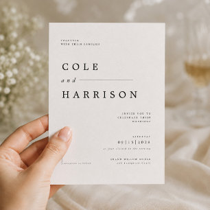 Modelo de Convite de Casamento com Tipografia Mode