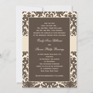 Modelo de Convite de Casamento Damasco