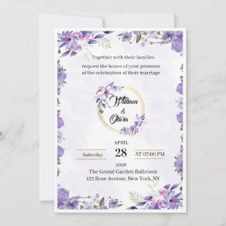 Modelo de Convite de Casamento de Luxo Elegante |