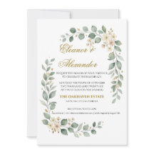 Modelo de Convite de Casamento de Verde Elegante