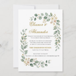 Modelo de Convite de Casamento de Verde Elegante
