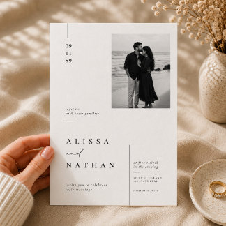Modelo de Convite de Casamento Editorial Elegante.
