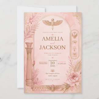 Modelo de Convite de Casamento Egípcio Editável no