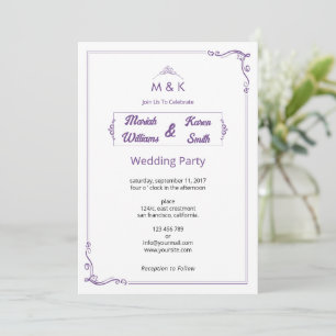 Modelo de Convite de Casamento Elegante