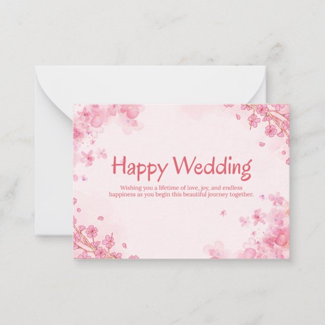 Modelo de Convite de Casamento Floral Bonito (Frente)