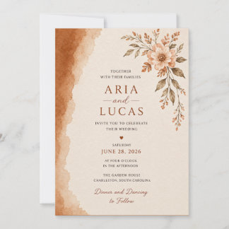 Modelo de Convite de Casamento Floral Elegante