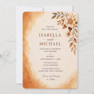 Modelo de Convite de Casamento Floral Elegante