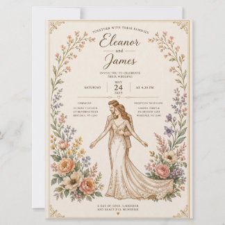 Modelo de Convite de Casamento Floral Elegante