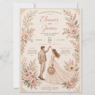 Modelo de Convite de Casamento Floral Elegante