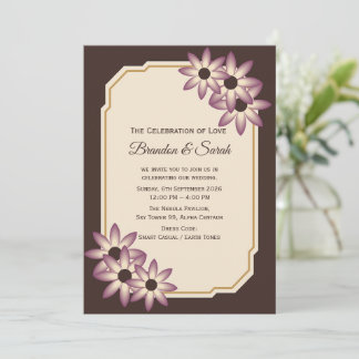 Modelo de Convite de Casamento Floral Elegante de