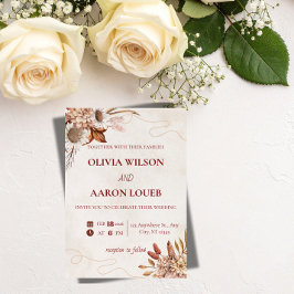 Modelo de convite de casamento floral elegante rom