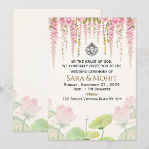 Modelo de Convite de Casamento Indiano Editável