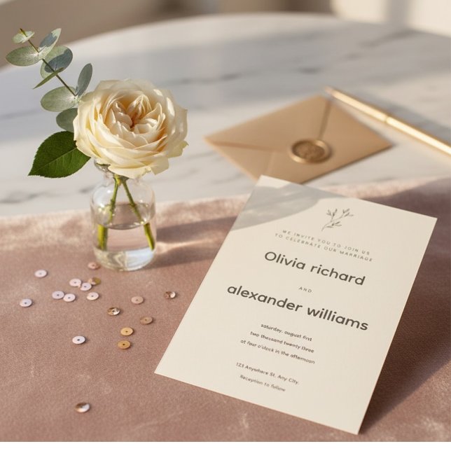 Modelo de Convite de Casamento Minimalista (Criador carregado)