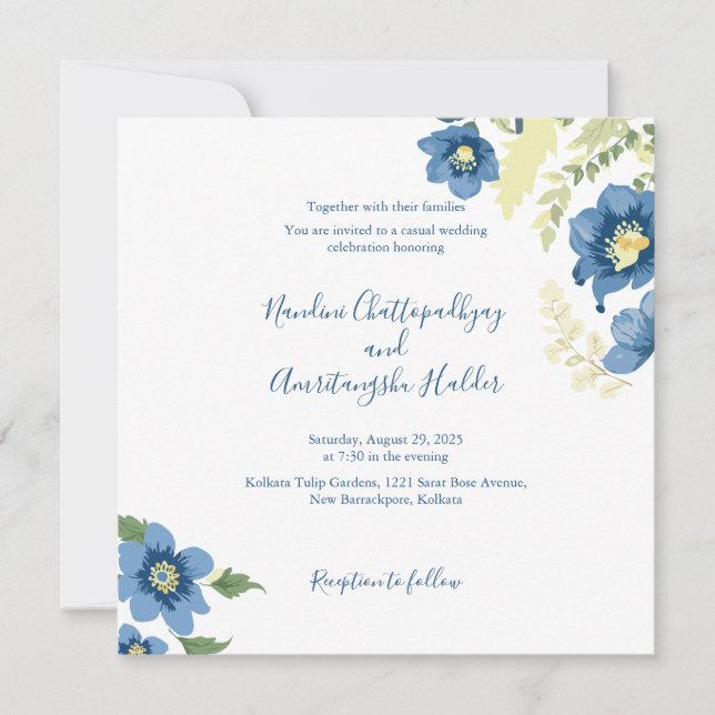 Modelo de Convite de Casamento Minimalista Elegant (Frente)