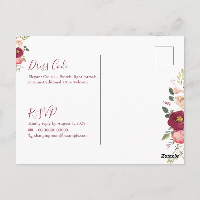 Modelo de Convite de Casamento Minimalista Elegant (Verso)