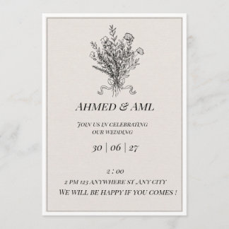 Modelo de Convite de Casamento Minimalista Elegant