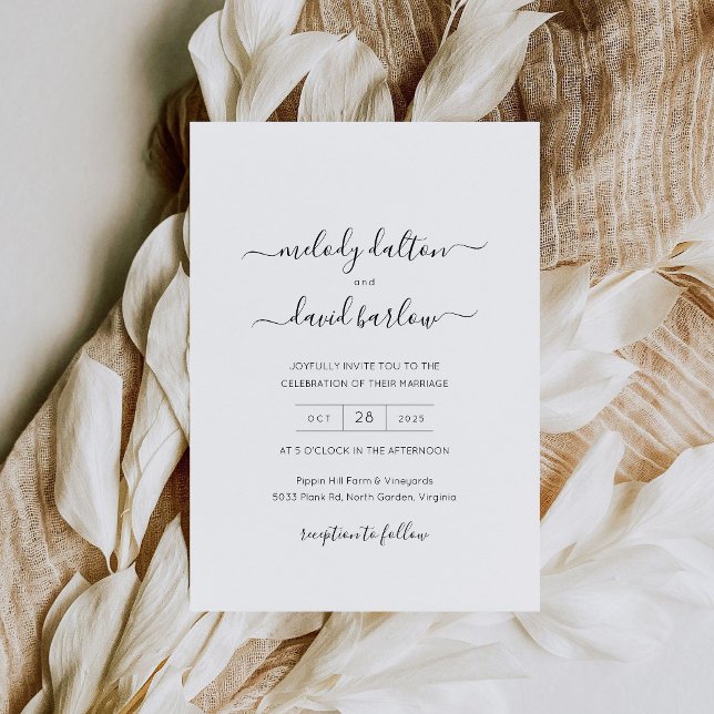 Modelo de Convite de Casamento Minimalista Elegant (Modern Elegant Wedding Invitation )