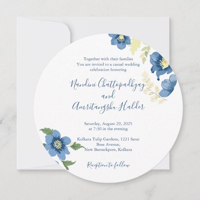 Modelo de Convite de Casamento Minimalista Elegant (Frente)