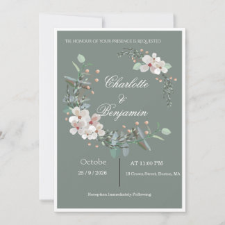 Modelo de Convite de Casamento Minimalista Moderno