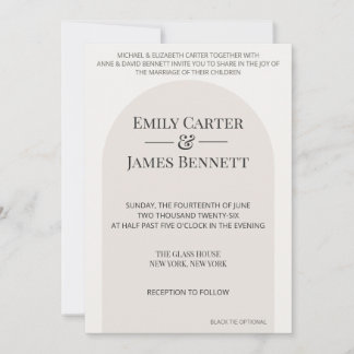 Modelo de Convite de Casamento Modern Arch