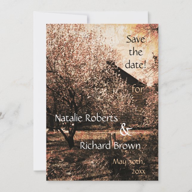 Modelo de convite de casamento no campo (Frente)