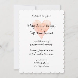 modelo de convite de casamento para o coração de