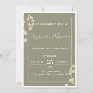 Modelo de Convite de Casamento Preto Elegante | Lu
