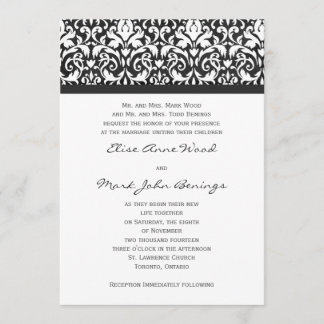 Modelo de Convite de Casamento tema damasco