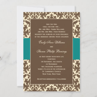 Modelo de Convite de Casamento tema damasco