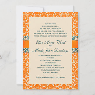 Modelo de Convite de Casamento tema damasco