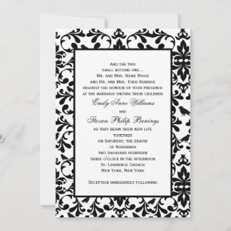 Modelo de Convite de casamento tema damasco
