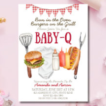 Modelo de Convite de Chá de Bebê Baby-Q, Churrasco