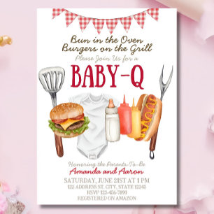 Modelo de Convite de Chá de Bebê Baby-Q, Churrasco