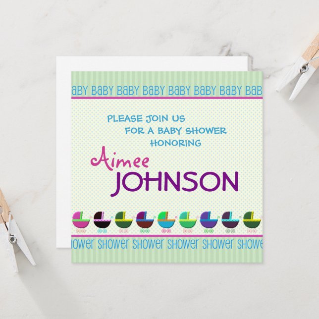 Modelo de Convite de chá de fraldas (Frente/Verso In Situ)