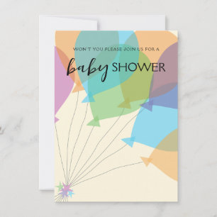 Modelo de Convite de Chá de fraldas de Balão Desen