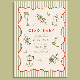 Modelo de Convite de Chás de Bebê Ciao Bambino