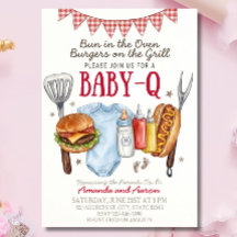 Modelo de Convite de Churrasco Baby Shower Baby-Q,