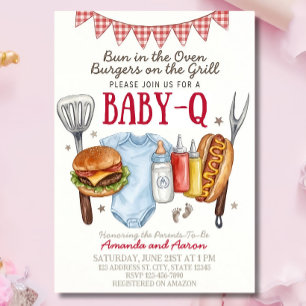 Modelo de Convite de Churrasco Baby Shower Baby-Q,