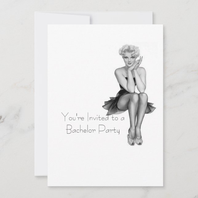 Modelo de Convite de Despedida de Solteiro Retrô (Frente)