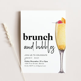 Modelo de Convite de Festa Brunch e Bolhas